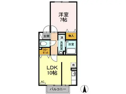 グランファーレ(1LDK/1階)の間取り写真