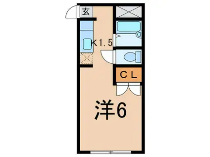 シテイハイム(1K/1階)の間取り写真