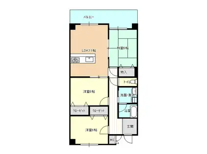 コムグレースY.2002(3LDK/2階)の間取り写真