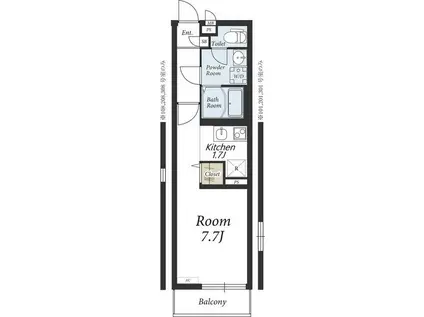 リブリ・サンセリテII(1K/3階)の間取り写真