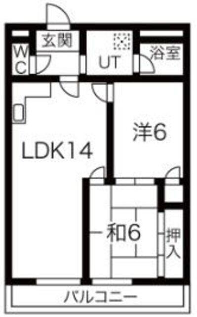 スカイメゾン(2LDK/7階)の間取り写真