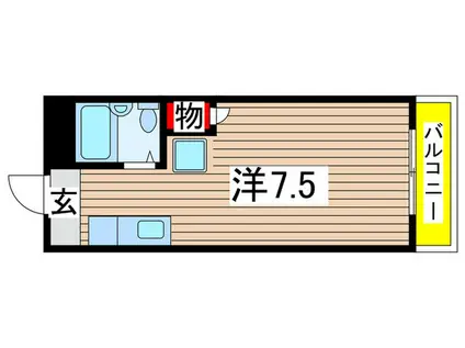 白旗ハイツ(ワンルーム/2階)の間取り写真