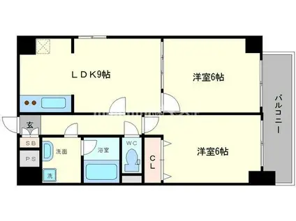 BGC難波タワー(2LDK/6階)の間取り写真