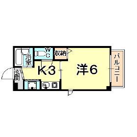 エスペランスボヌール(1K/7階)の間取り写真