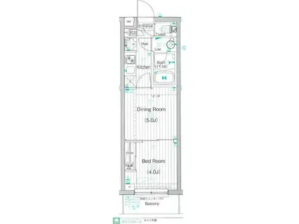 ガーラ・ステーション川崎久地(1DK/2階)の間取り写真
