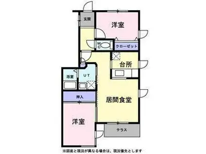 パルデンス宮の沢(2LDK/2階)の間取り写真