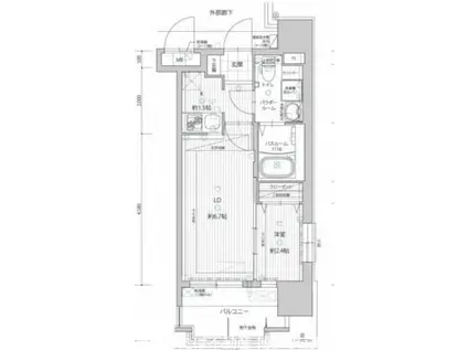 グランフォーレプライム箱崎(1LDK/3階)の間取り写真
