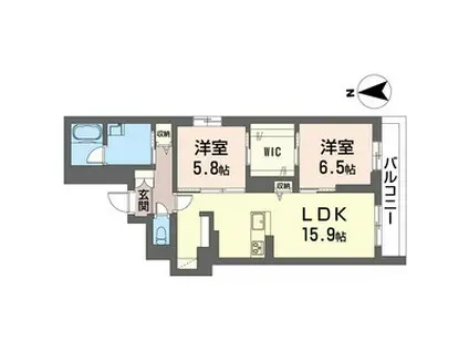 プリマ・クラッセ(2LDK/2階)の間取り写真