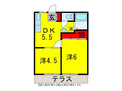 アーバンライフC(2DK/2階)の間取り写真