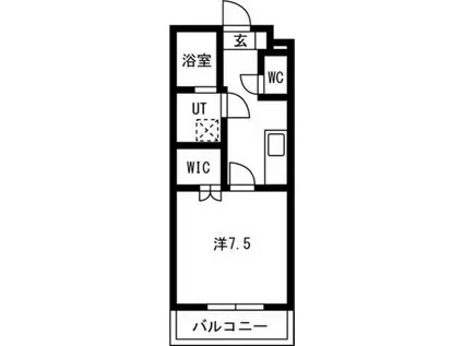 ポルトフィーノ長岡(1K/3階)の間取り写真