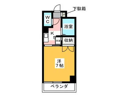 ツカヤマコート(1K/3階)の間取り写真