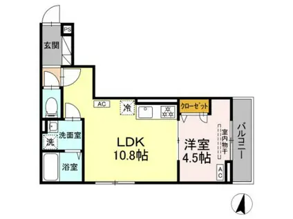 セレスティア大島(1LDK/2階)の間取り写真
