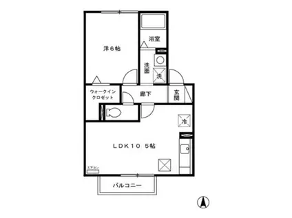 レピィナードII(1LDK/1階)の間取り写真