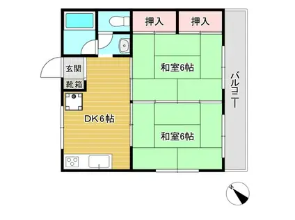 ミノルコーポ(2DK/3階)の間取り写真