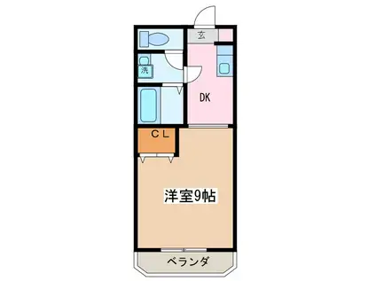 マンション山忠(1K/2階)の間取り写真