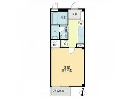 フォブールサウス(1K/1階)の間取り写真