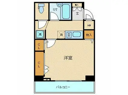 サンテミリオン大手町北(1K/7階)の間取り写真