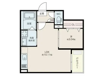 JACK INAEIIII(1LDK/2階)の間取り写真