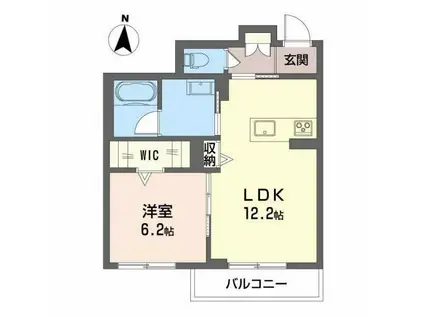 アンソレイエ(1LDK/2階)の間取り写真