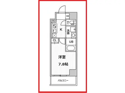 オルタナ日暮里(1K/4階)の間取り写真
