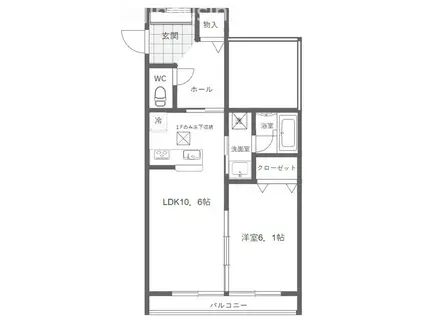 マンションサンレガーロ久喜中央II(1LDK/3階)の間取り写真