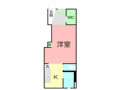 湘南グリーンハイム(1DK/1階)の間取り写真