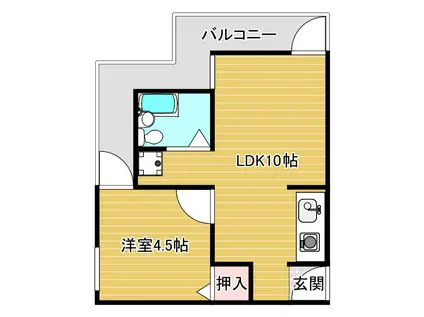 セントラル和泉(1LDK/4階)の間取り写真