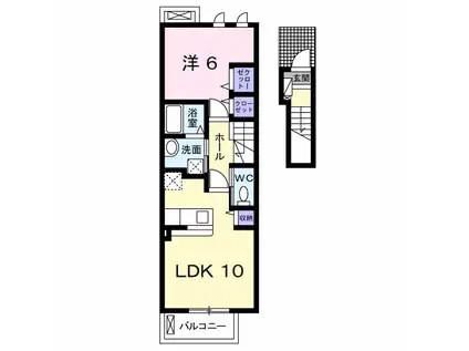 メゾン コンソラトゥールA(1LDK/2階)の間取り写真
