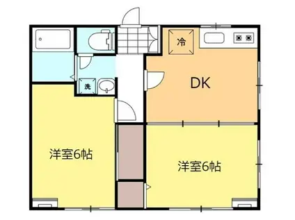 クレール請西(2DK/1階)の間取り写真