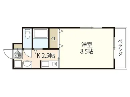 グランヴェル明和(1K/5階)の間取り写真