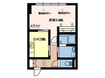 八幡ビル(1DK/2階)の間取り写真