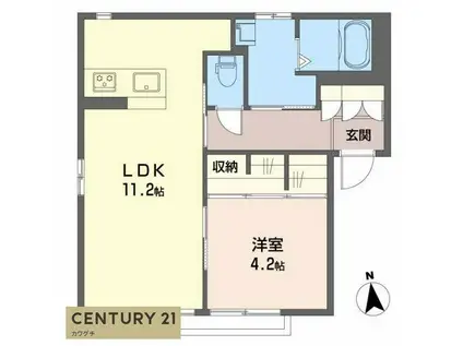 シティ.カーサ.桜II(1LDK/1階)の間取り写真