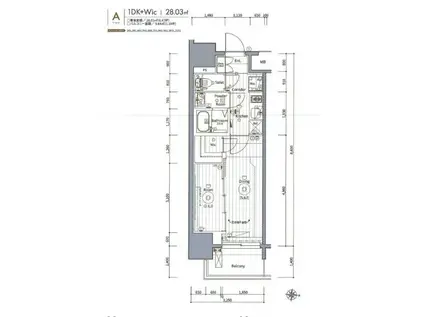 エステムコート名古屋新栄VI アートテラス(1DK/9階)の間取り写真