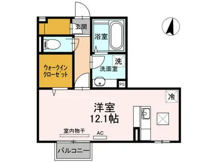 D-ROOM平成大学(ワンルーム/1階)の間取り写真