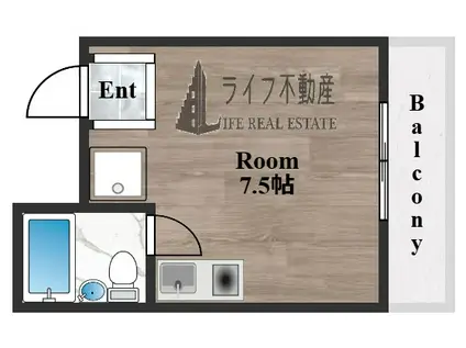 ライラック小阪(ワンルーム/6階)の間取り写真