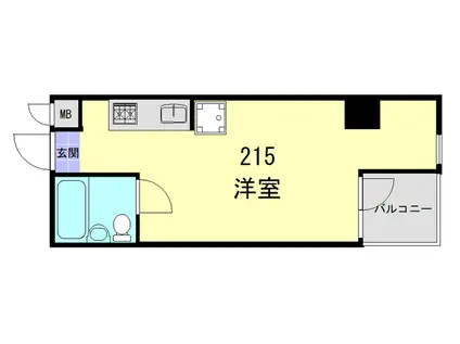 ハイツ赤坂(ワンルーム/2階)の間取り写真