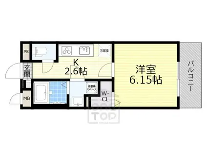 リコルテ SANBURAITONESU(1K/2階)の間取り写真