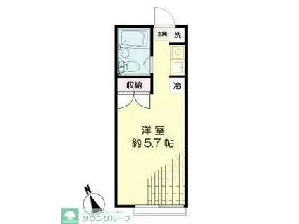 MYハイツ(ワンルーム/2階)の間取り写真