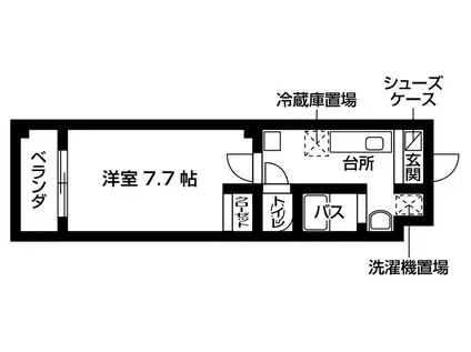 サイドパーク12(1K/2階)の間取り写真