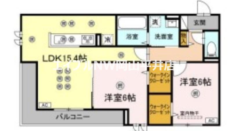 フェリックス(2LDK/2階)の間取り写真