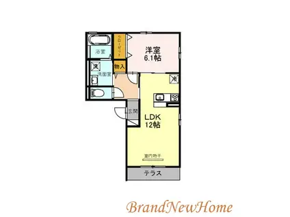 セレナーデA棟(1LDK/2階)の間取り写真
