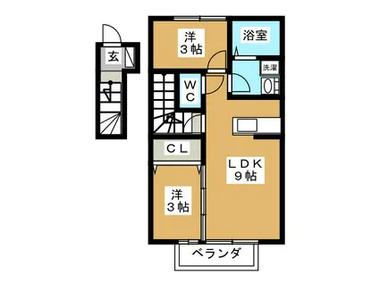 ラシーヌ・T A棟(2DK/2階)の間取り写真