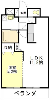 ライフコート丸之内(1LDK/5階)の間取り写真