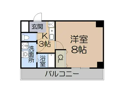 グレースフルレジデンス阿倍野(1K/4階)の間取り写真