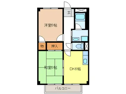 グリンピア(2DK/1階)の間取り写真