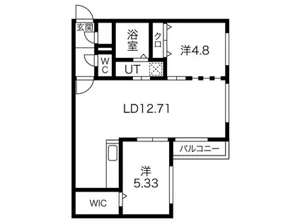 コア山の手(2LDK/2階)の間取り写真