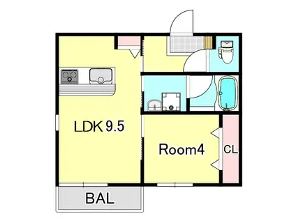 クアルトMIKUMO(1LDK/1階)の間取り写真
