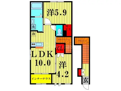 FUN LIFE(2LDK/2階)の間取り写真