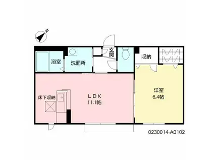 ソレイユ新替 (1LDK/1階)の間取り写真