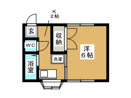 サンライズ神大寺(1K/2階)の間取り写真